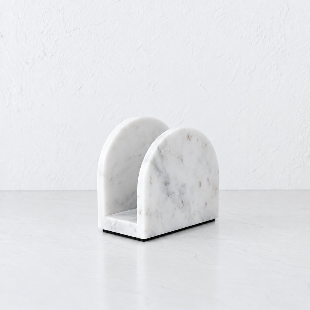 PISANI ARCH NAPKIN HOLDER  |  WHITE MARBLE