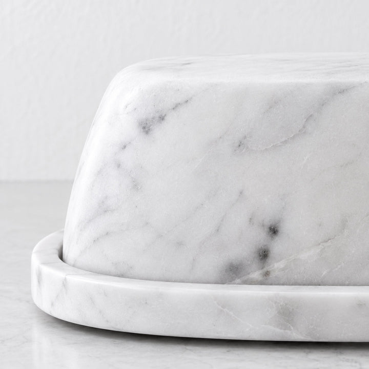 PISANI RECTANGLE BUTTER DISH  |  WHITE MARBLE