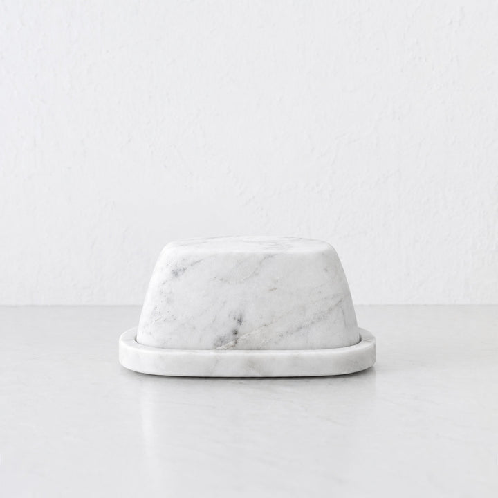 PISANI RECTANGLE BUTTER DISH  |  WHITE MARBLE