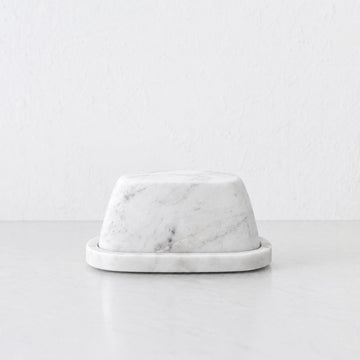 PISANI RECTANGLE BUTTER DISH  |  WHITE MARBLE