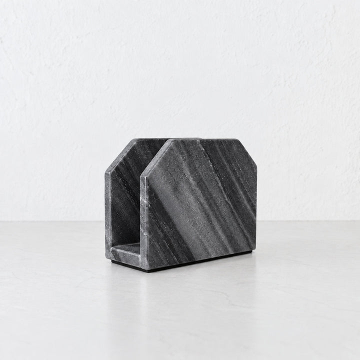 PISANI SQUARE NAPKIN HOLDER  |  GREY MARBLE