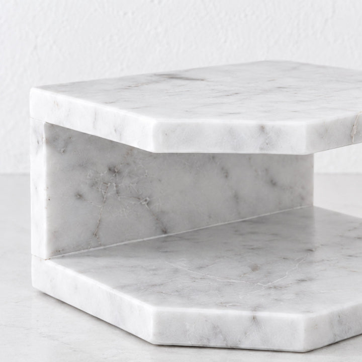 PISANI SQUARE NAPKIN HOLDER  |  WHITE MARBLE