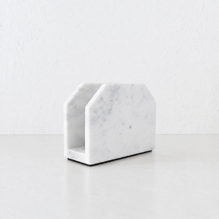 PISANI SQUARE NAPKIN HOLDER  |  WHITE MARBLE