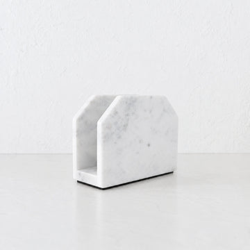 PISANI SQUARE NAPKIN HOLDER  |  WHITE MARBLE