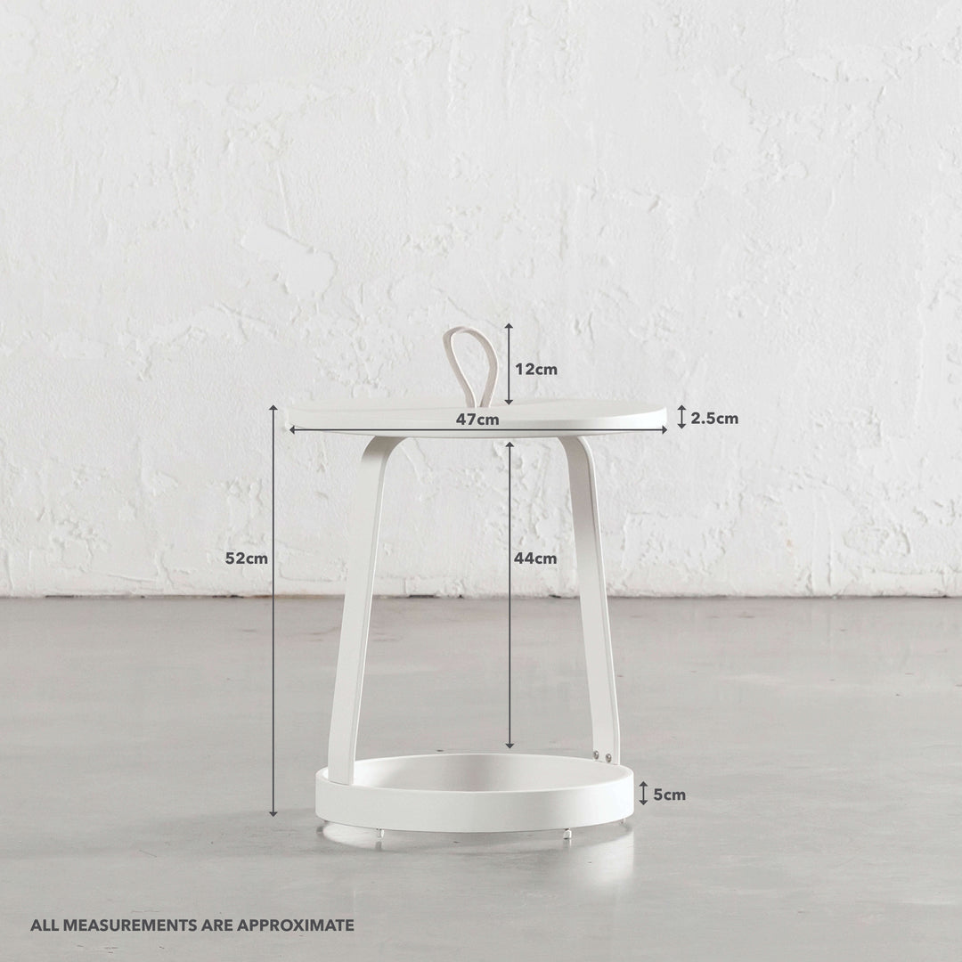 PISCINA BALCONY 3 PCE SETTING | MILK WHITE + NATURAL | TABLE MEASUREMENTS
