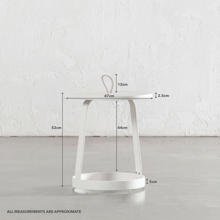 PISCINA BALCONY 3 PCE SETTING | MILK WHITE + NATURAL | TABLE MEASUREMENTS