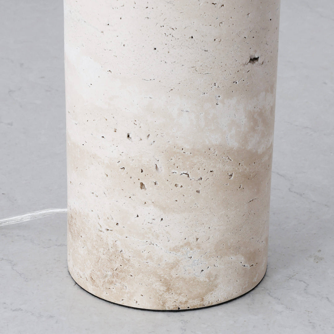 PORTO MONIZ TABLE LAMP  |  50CM  |  ANTIQUE BRASS + TRAVERTINE