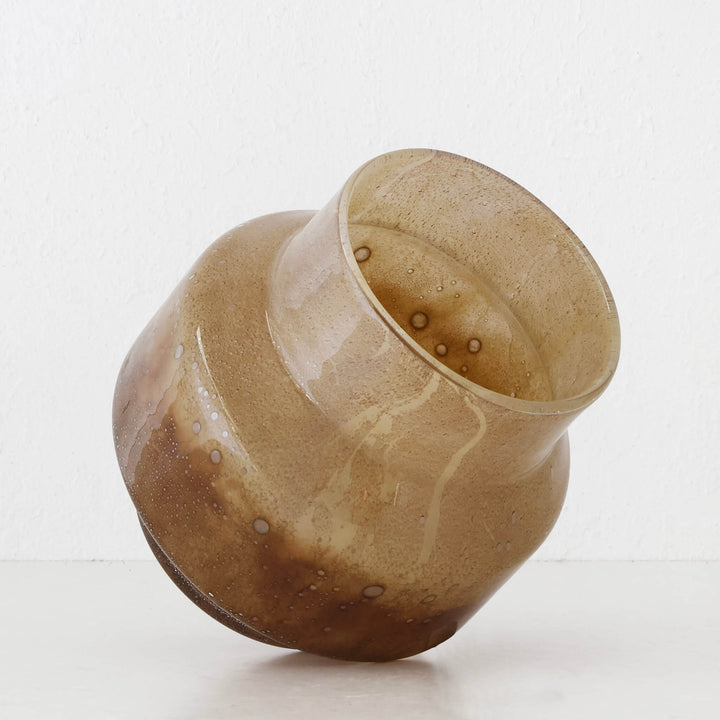 PRALI VASE  |  MED 22CM  |  BURNT AMBER GLASS