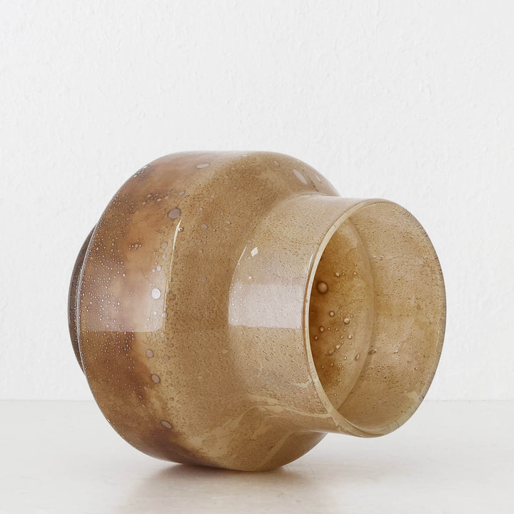 PRALI VASE  |  MED 22CM  |  BURNT AMBER GLASS