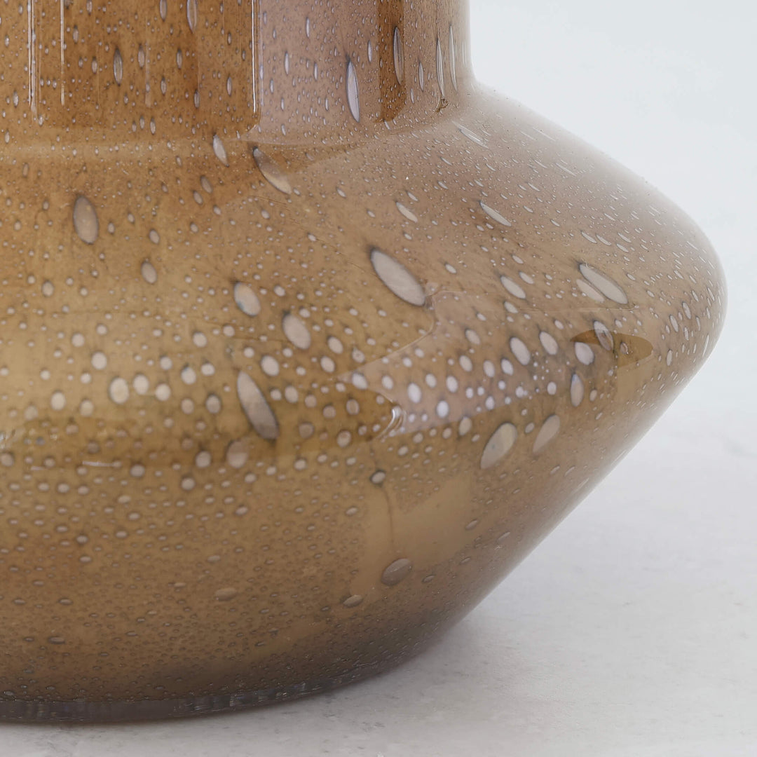 PRALI VASE  |  TALL 26CM  |  BURNT AMBER GLASS