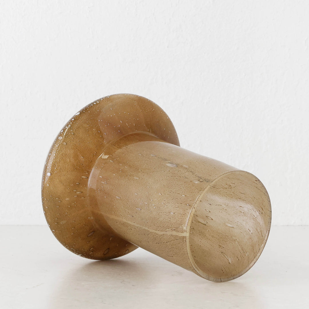 PRALI VASE  |  TALL 26CM  |  BURNT AMBER GLASS