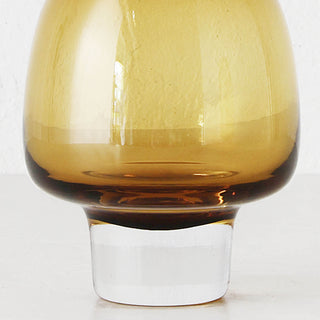 LIVING BY DESIGN EXCLUSIVE  |  PRELLI HAND BLOWN GLASS VASE | MEDIUM  |  AMBER GLASS