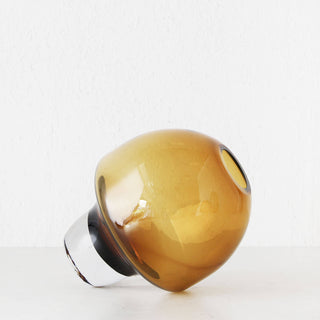 LIVING BY DESIGN EXCLUSIVE  |  PRELLI HAND BLOWN GLASS VASE | EXTRA LARGE |  AMBER GLASS