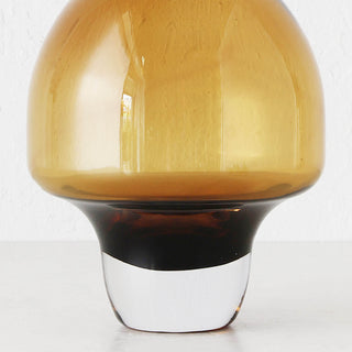 LIVING BY DESIGN EXCLUSIVE  |  PRELLI HAND BLOWN GLASS VASE | EXTRA LARGE |  AMBER GLASS