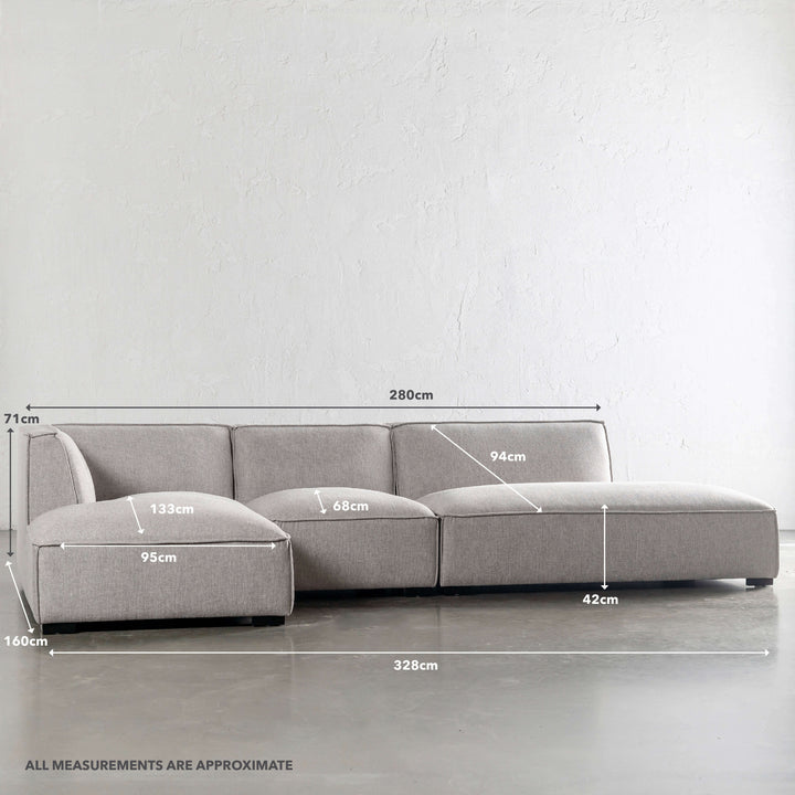 PROVATO MODULAR OPEN ENDED SOFA  |  DEEP SANDY DRIFT APPROXIMATE DIAGRAM