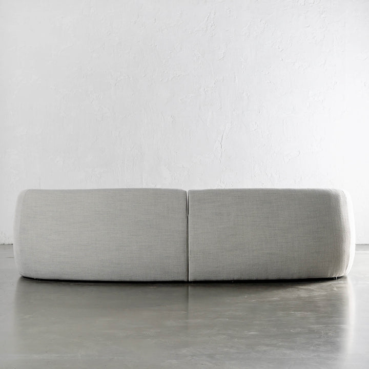 PURBECK CURVED SOFA BACK VIEW  |  AMMONITE SILVER