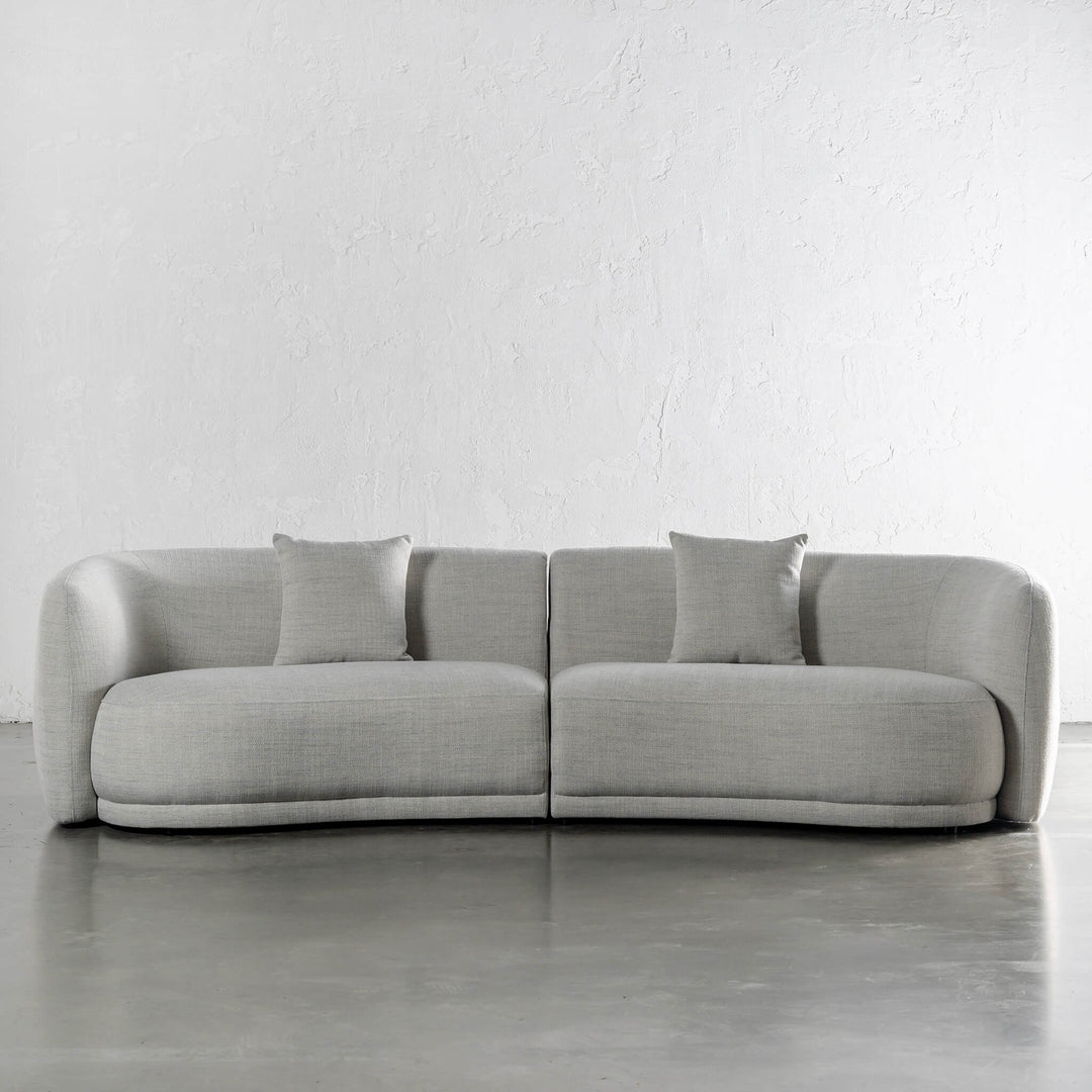 PURBECK CURVED SOFA UNSTYLED  |  AMMONITE SILVER