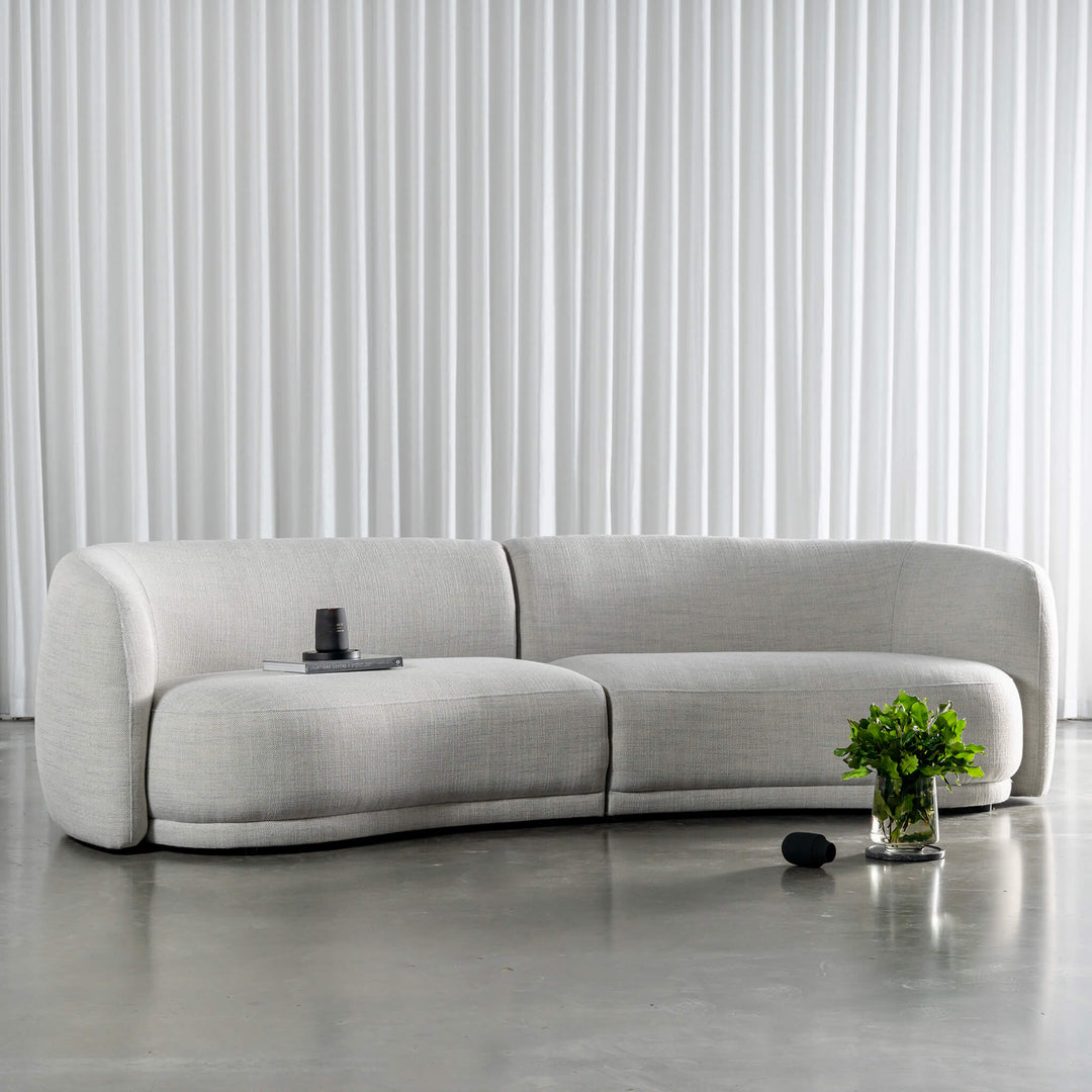 PURBECK CURVED SOFA  |  AMMONITE SILVER