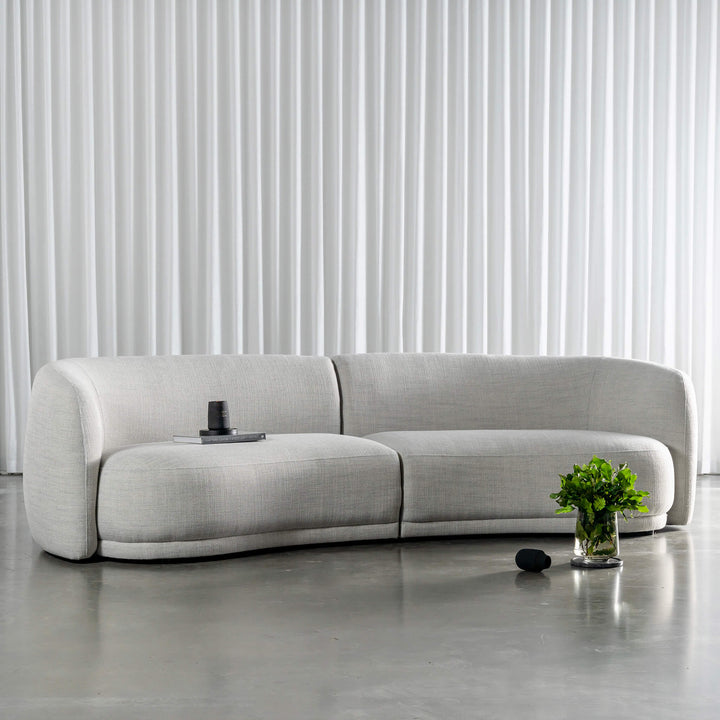 PURBECK CURVED SOFA  |  AMMONITE SILVER