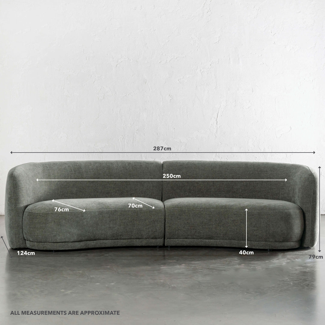 PURBECK CURVED SOFA  |  BAYSWATER GREEN