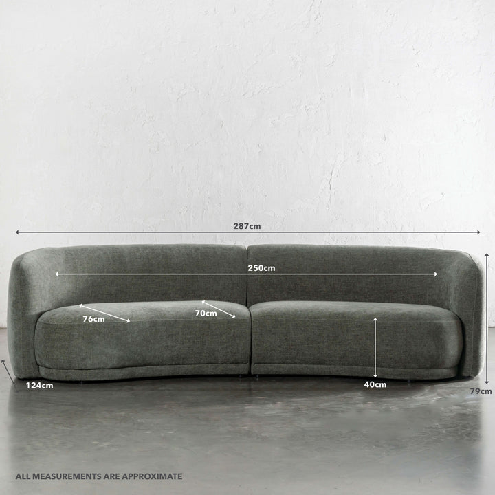 PURBECK CURVED SOFA  |  BAYSWATER GREEN
