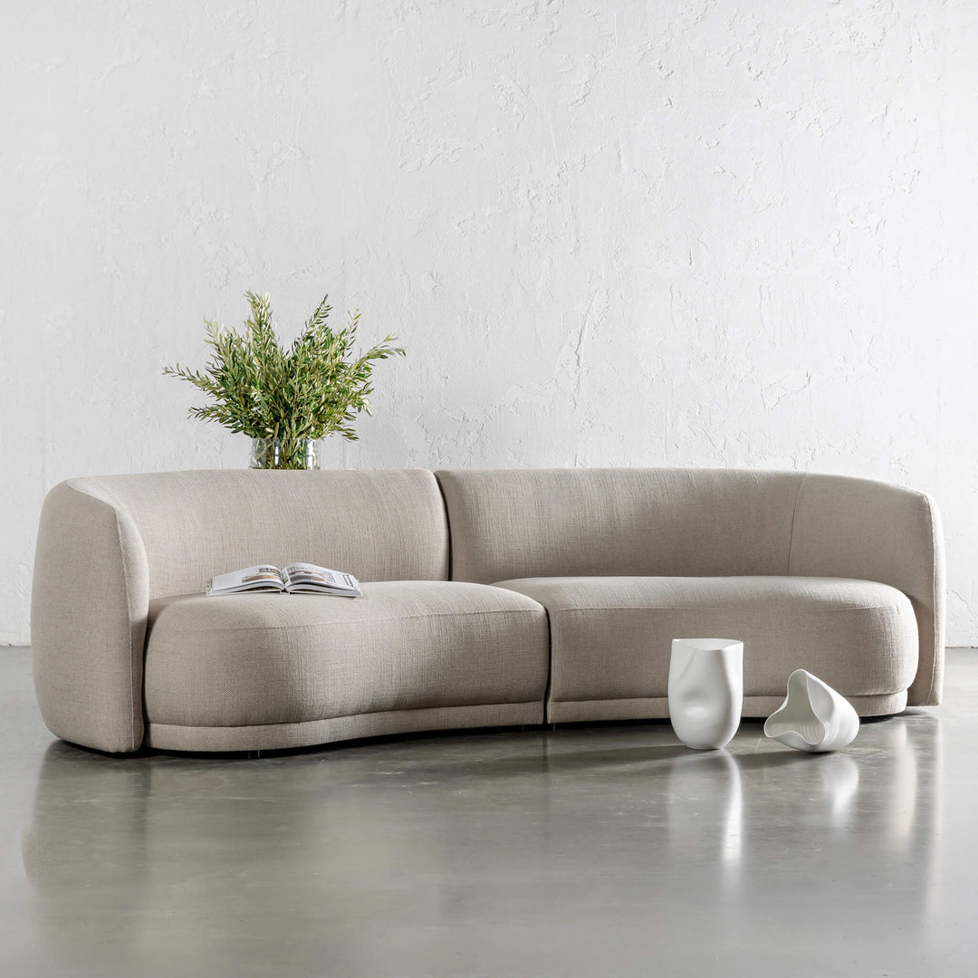 PURBECK CURVED SOFA  |  DEEP MANUKA WEAVE