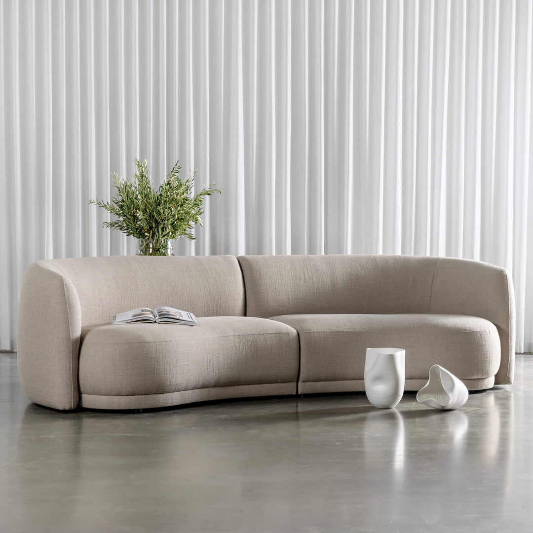 PURBECK CURVED SOFA  |  DEEP MANUKA WEAVE