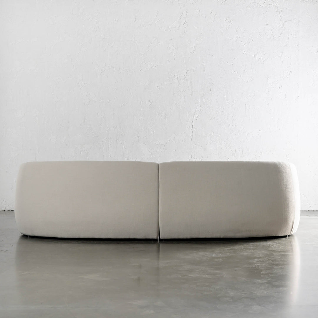 PURBECK CURVED SOFA BACK VIEW |  SKIMMING STONE WEAVE