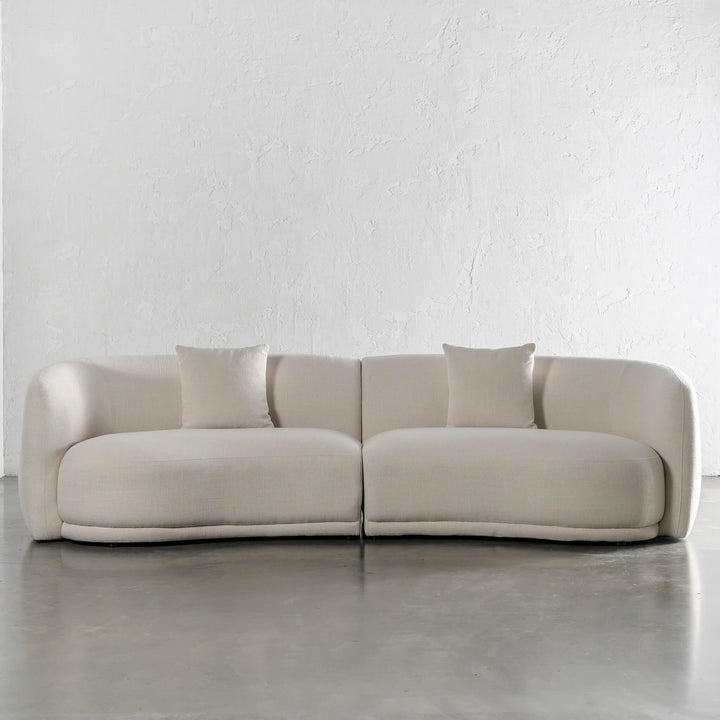 PURBECK CURVED SOFA UNSTYLED |  SKIMMING STONE WEAVE