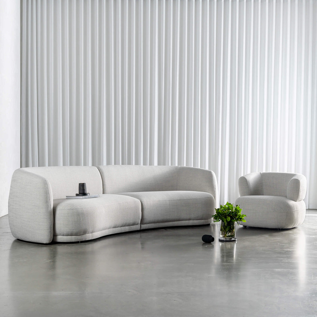 PRE ORDER  |  PURBECK CURVED SOFA  |  AMMONITE SILVER