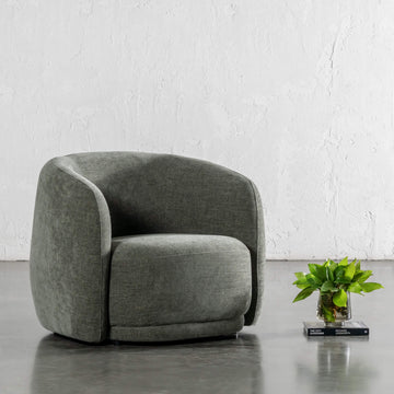 PURBECK CURVED ARMCHAIR   |  BAYSWATER GREEN