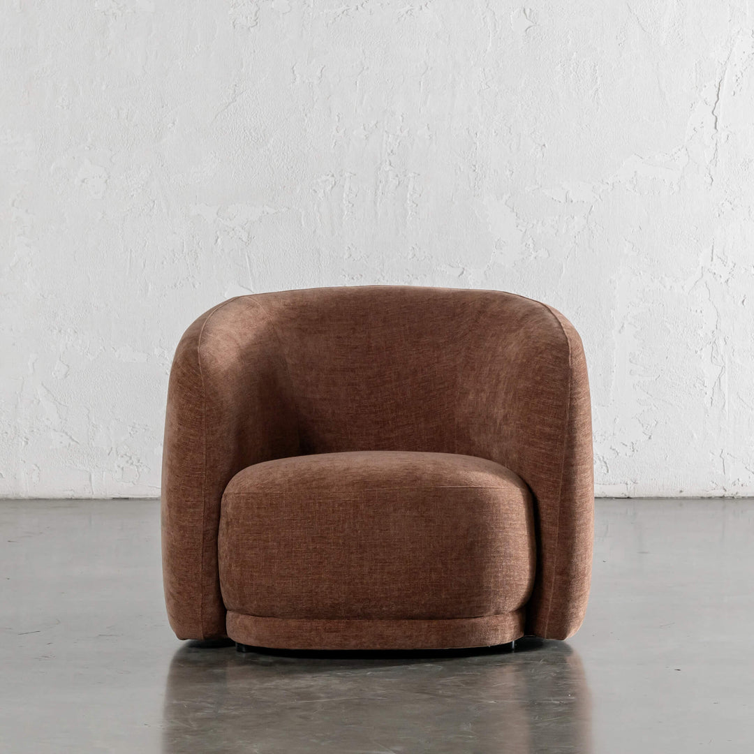 PURBECK CURVED ARMCHAIR   |  CLOVE DUST