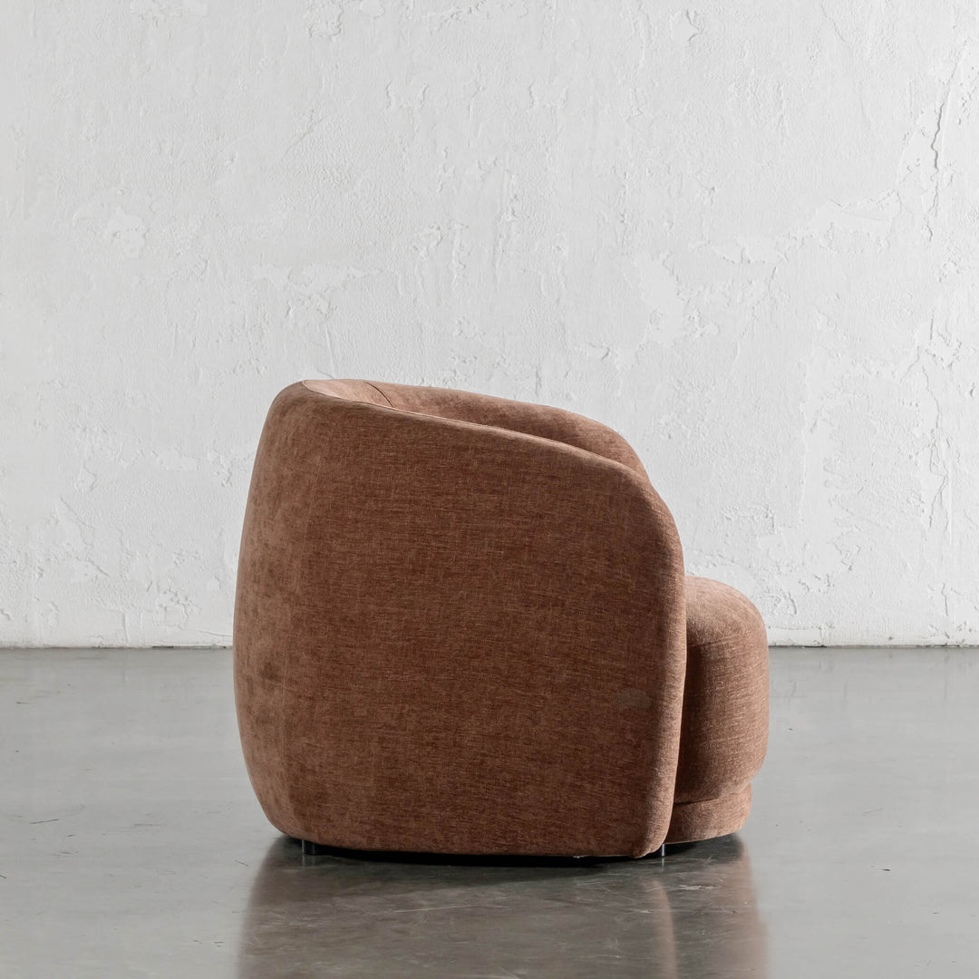 PURBECK CURVED ARMCHAIR   |  CLOVE DUST