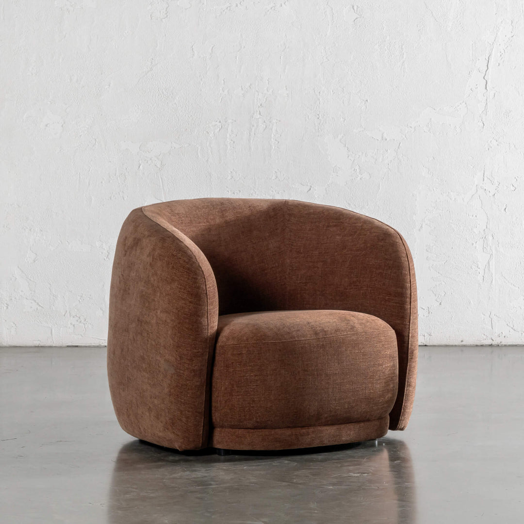 PURBECK CURVED ARMCHAIR   |  CLOVE DUST