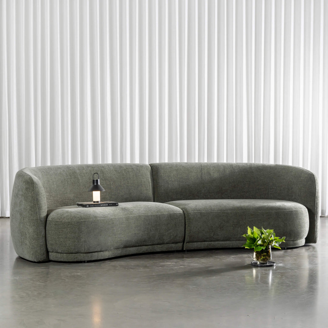 PURBECK CURVED SOFA  |  BAYSWATER GREEN