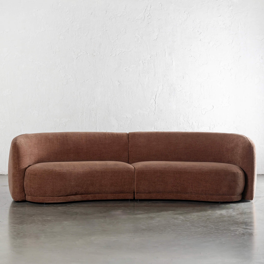 PURBECK CURVED SOFA  |  CLOVE DUST