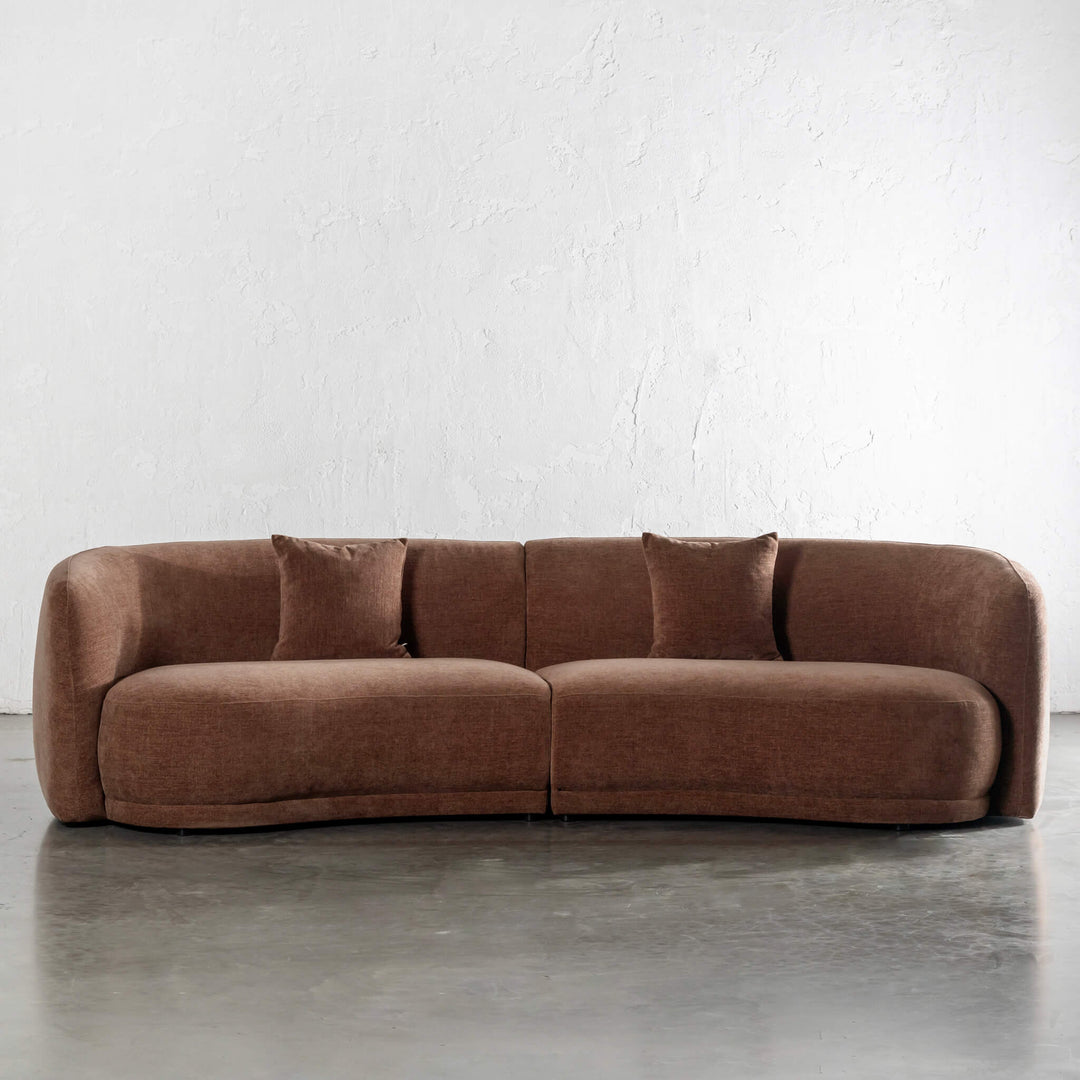 PURBECK CURVED SOFA  |  CLOVE DUST
