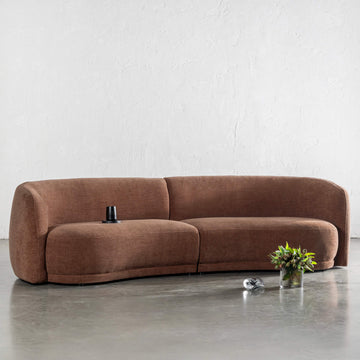 PURBECK CURVED SOFA  |  CLOVE DUST