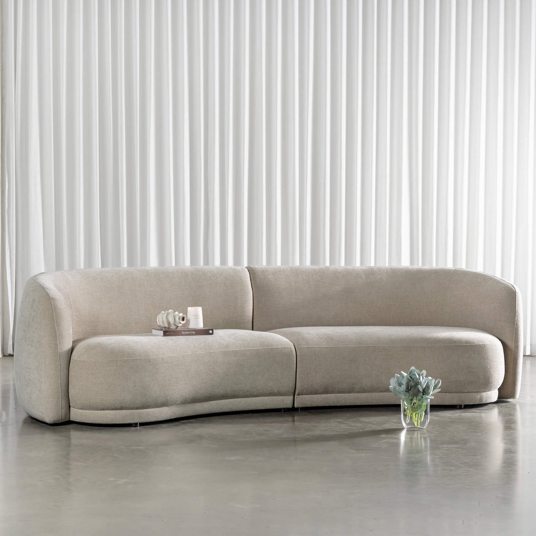 PURBECK CURVED SOFA  |  WARM SORRENTO SAND