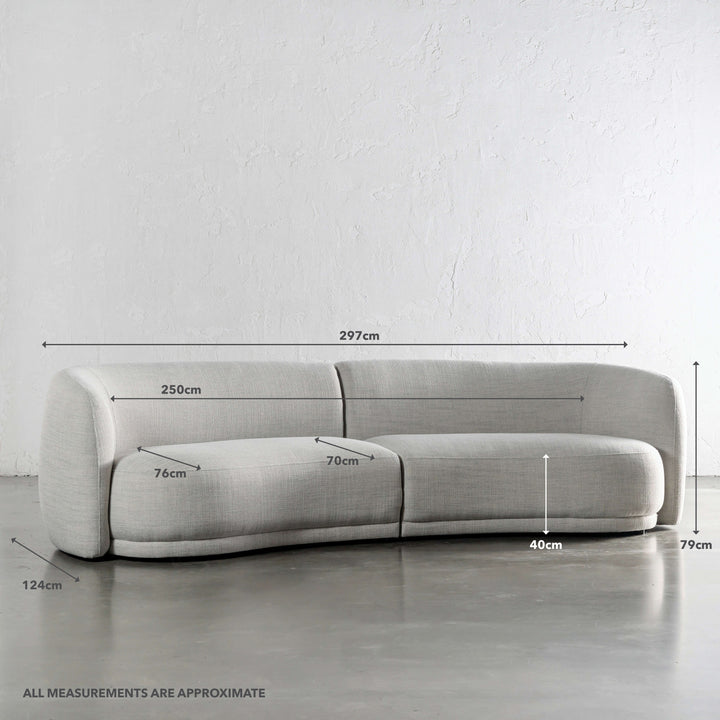 PURBECK CURVED SOFA  |  AMMONITE SILVER