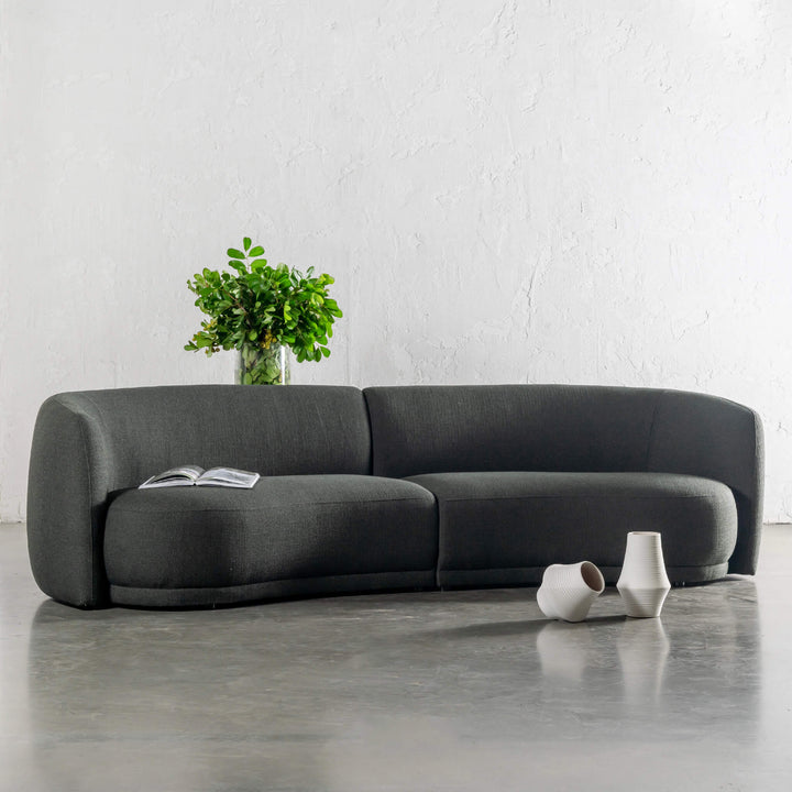 PURBECK CURVED SOFA  |  BLADE OLIVE WEAVE