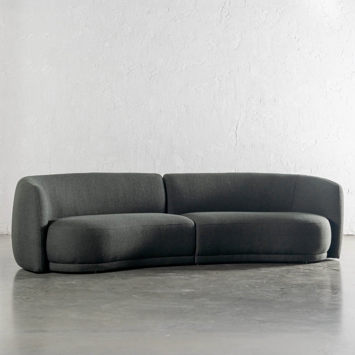 PURBECK CURVED SOFA  |  BLADE OLIVE WEAVE