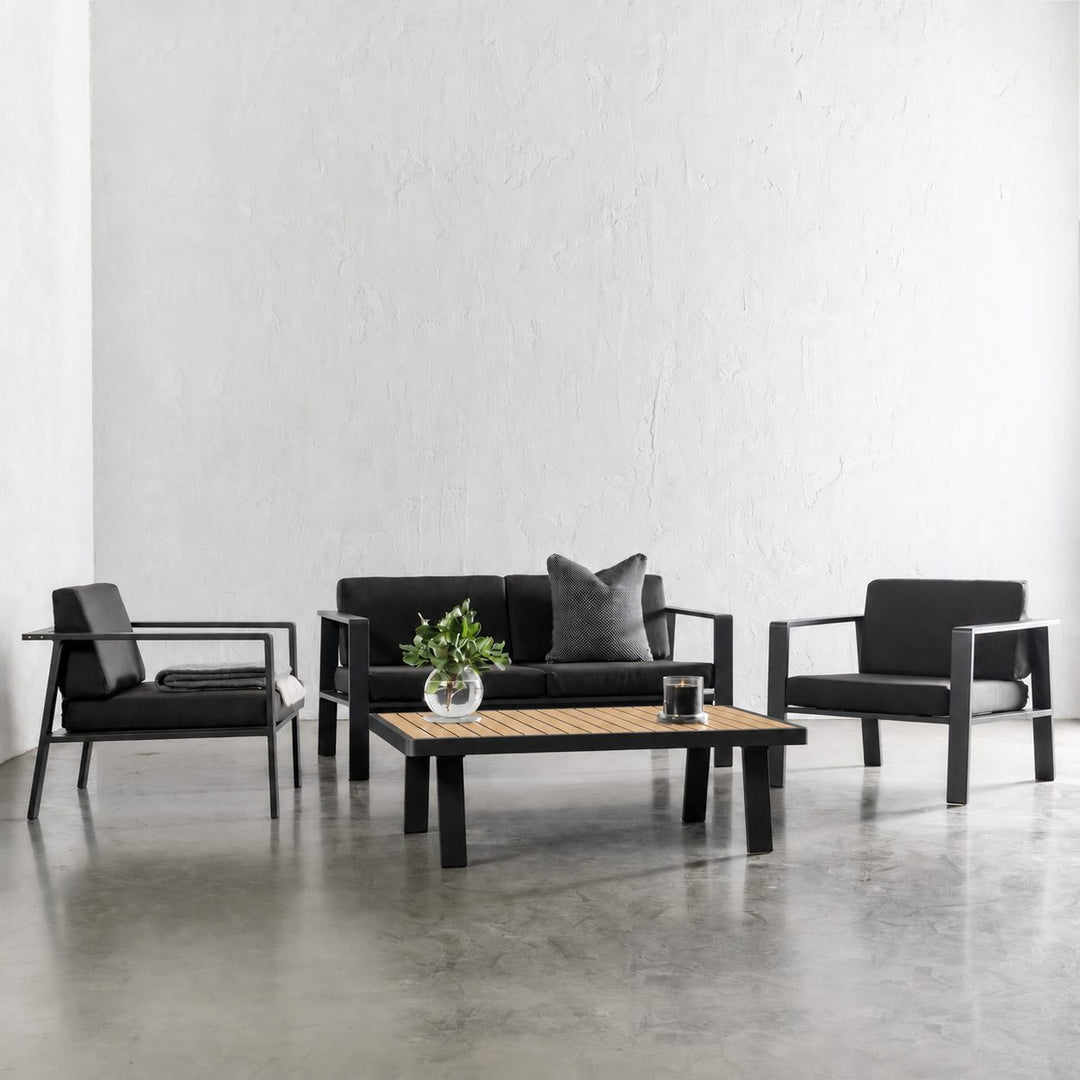 PALOMA OUTDOOR 4 PIECE LOUNGE BUNDLE   |  ANTHRACITE ALUMINIUM FRAME