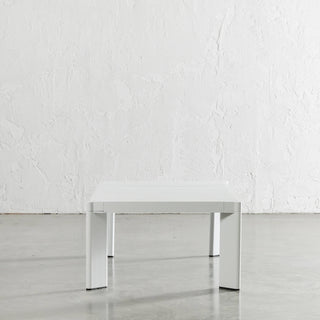 PALOMA CONTEMPO 4 PIECE BUNDLE  |  WHITE ALUMINIUM FRAME  |  COFFEE TABLE END VIEW