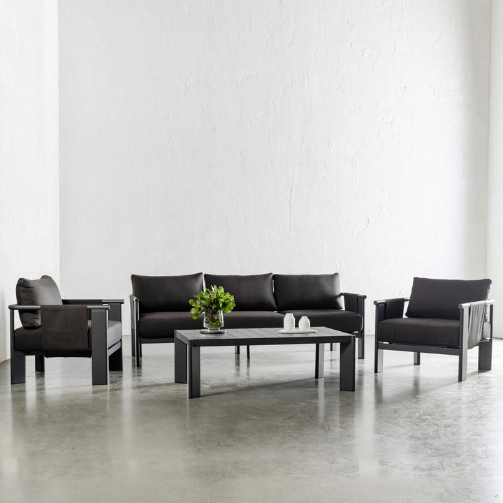 PALOMA CONTEMPO OUTDOOR 4 PIECE LOUNGE BUNDLE | ANTHRACITE ALUMINIUM FRAME