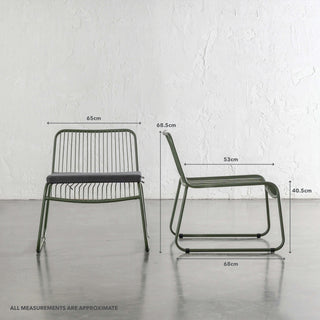 PALOMA JEDEAUX LOUNGE CHAIR |  MANGROVE OLIVE | MEASUREMENTS