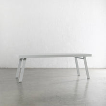 PALOMA OUTDOOR SLATTED DINING TABLE UNSTYLED  |  WHITE ALUMINIUM  