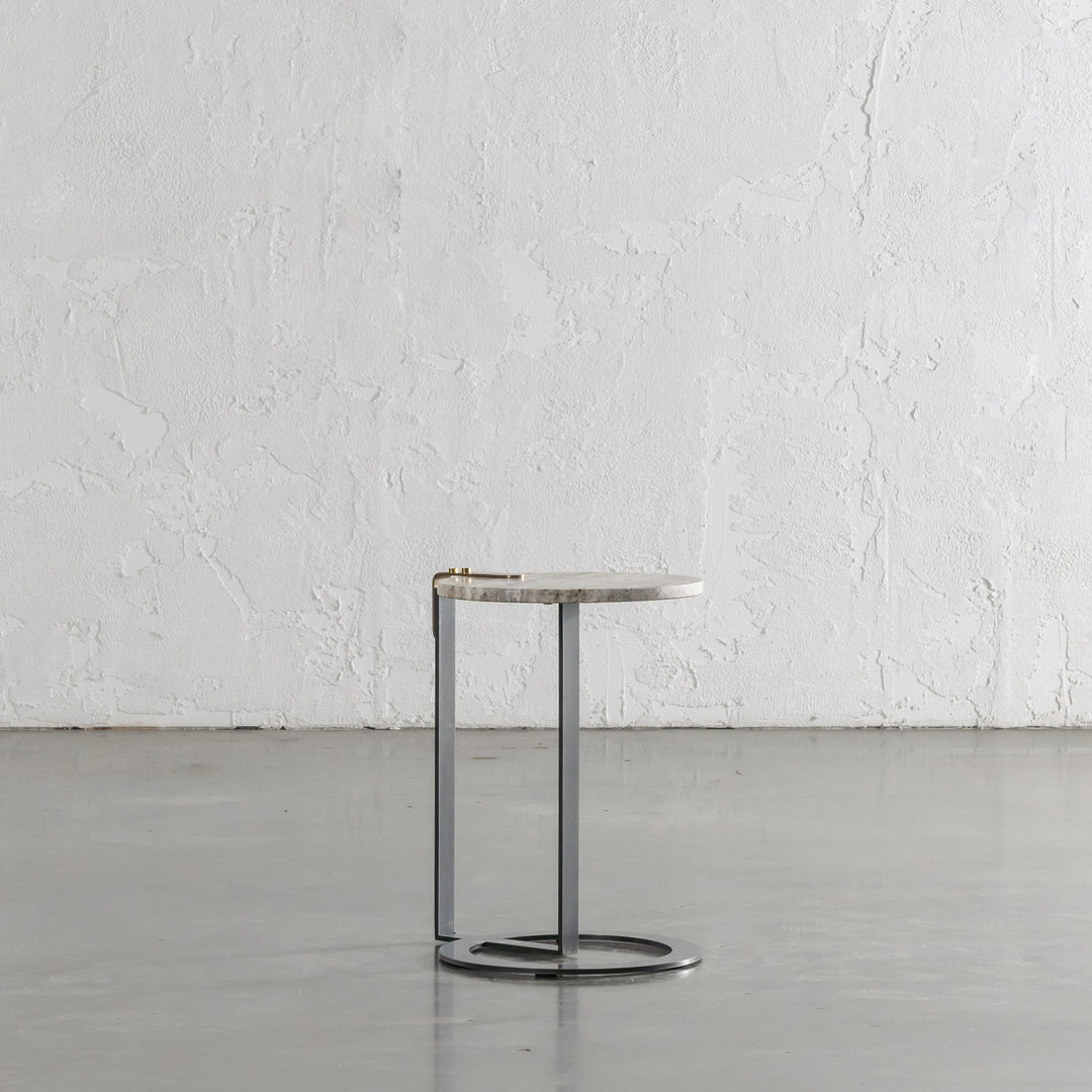 PANZANO SIDE TABLE  |  ROUND MARBLE TOP