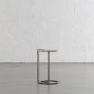 PANZANO SIDE TABLE  |  ROUND MARBLE TOP