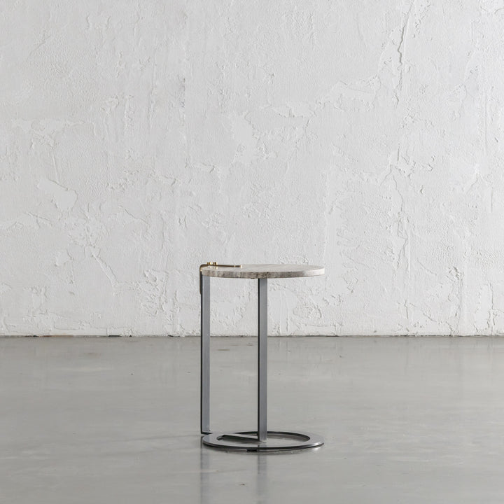 PANZANO SIDE TABLE  |  ROUND MARBLE TOP